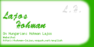 lajos hohman business card